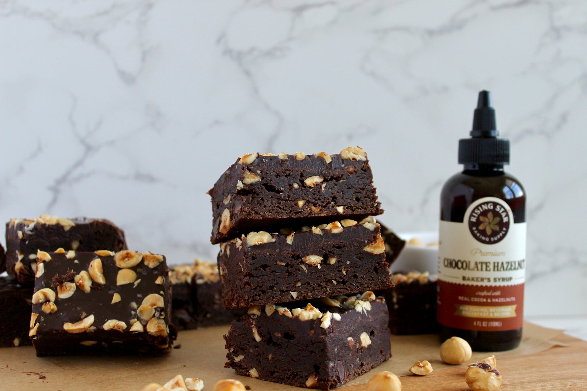 Hazelnut Brownies with Chocolate Ganache