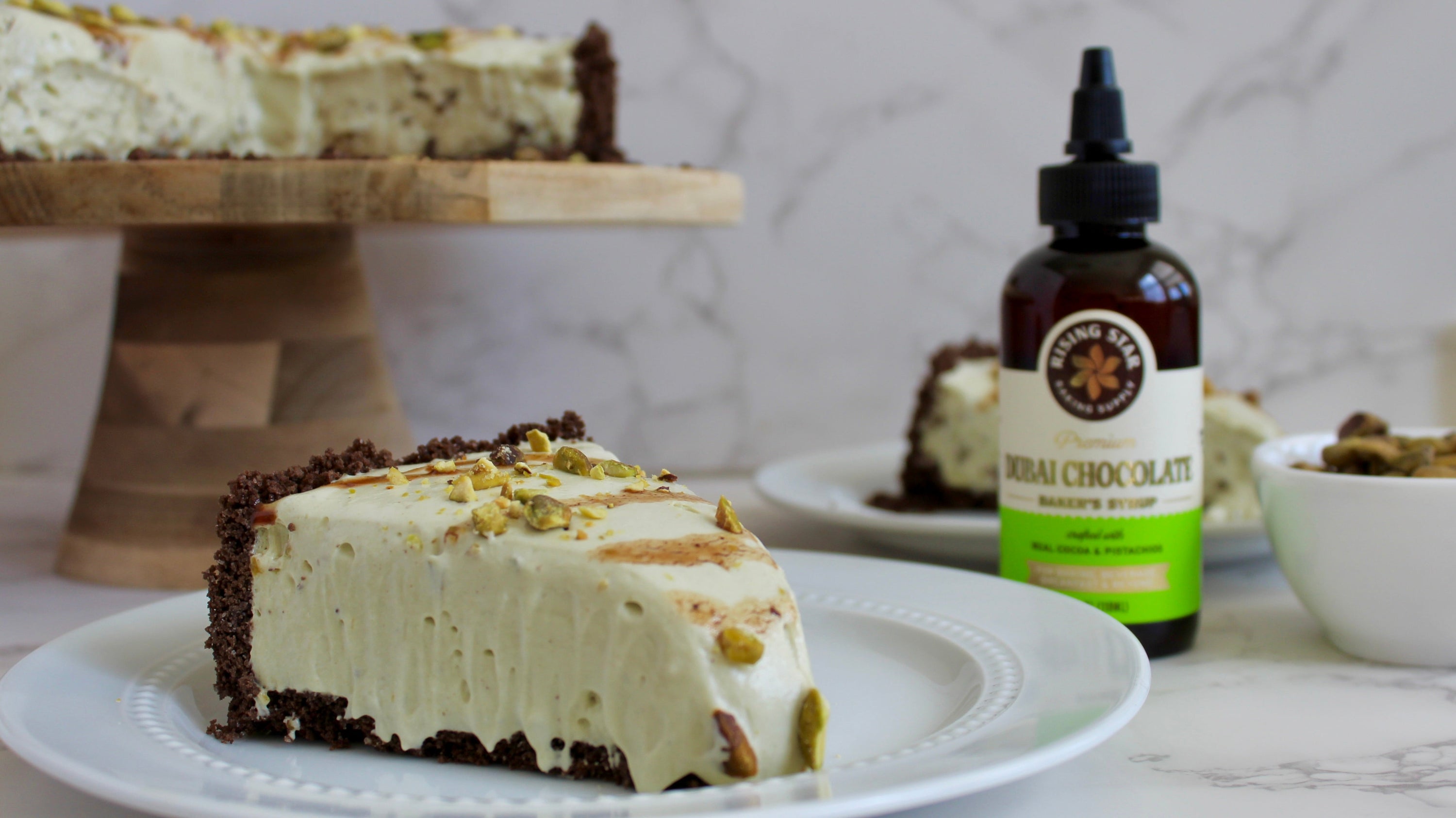 Dubai Chocolate No Bake Cheesecake